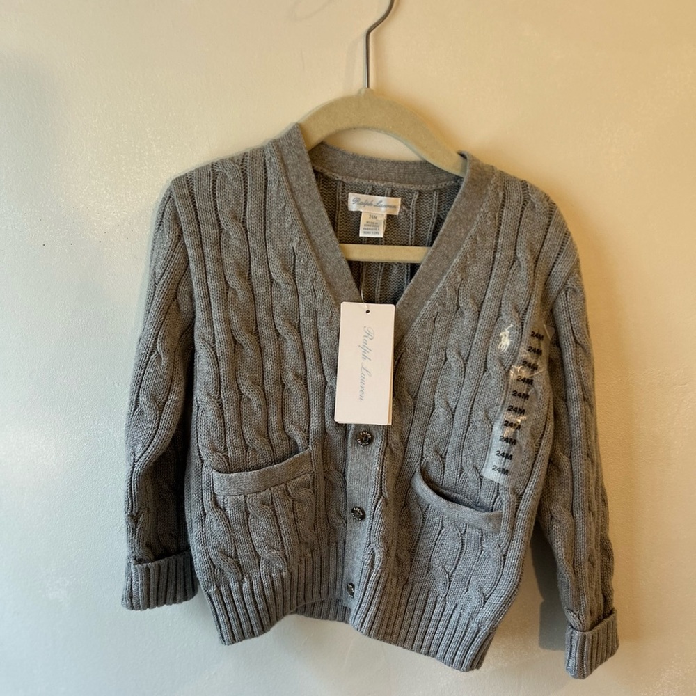 Polo by Ralph Lauren Kids Gray Cable-Knit Sweater